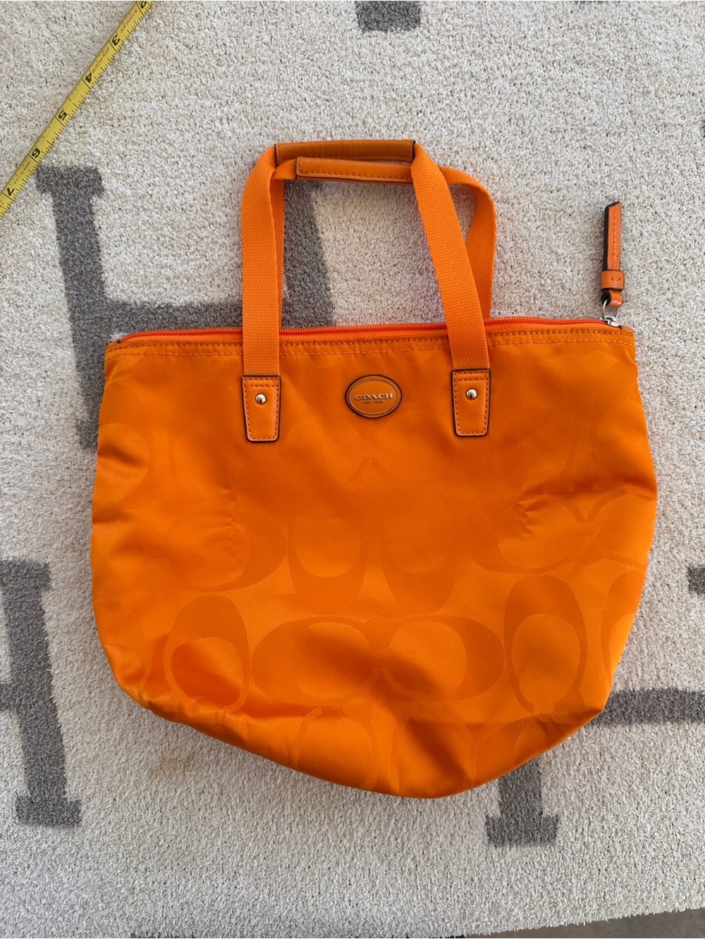 Coach Orange Signature Nylon Tote